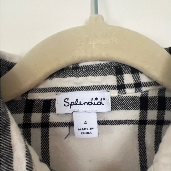 Splendid | (4) Boys Cream Flannel Button-down - Picture 5 of 6